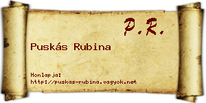 Puskás Rubina névjegykártya